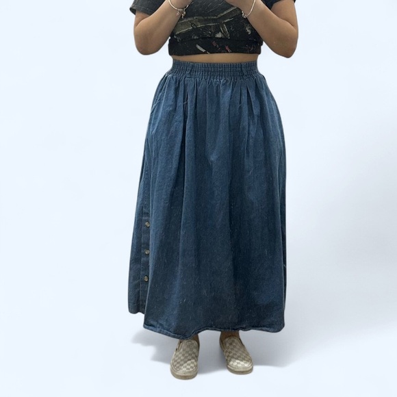 J. Jill Denim Maxi A-Line Skirt - Picture 3 of 7